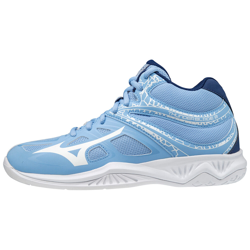 Mizuno Women's Thunder Blade 2 Mid Volleyball Shoes Blue/white (V1GC197529-JIY)